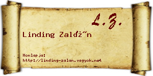 Linding Zalán névjegykártya